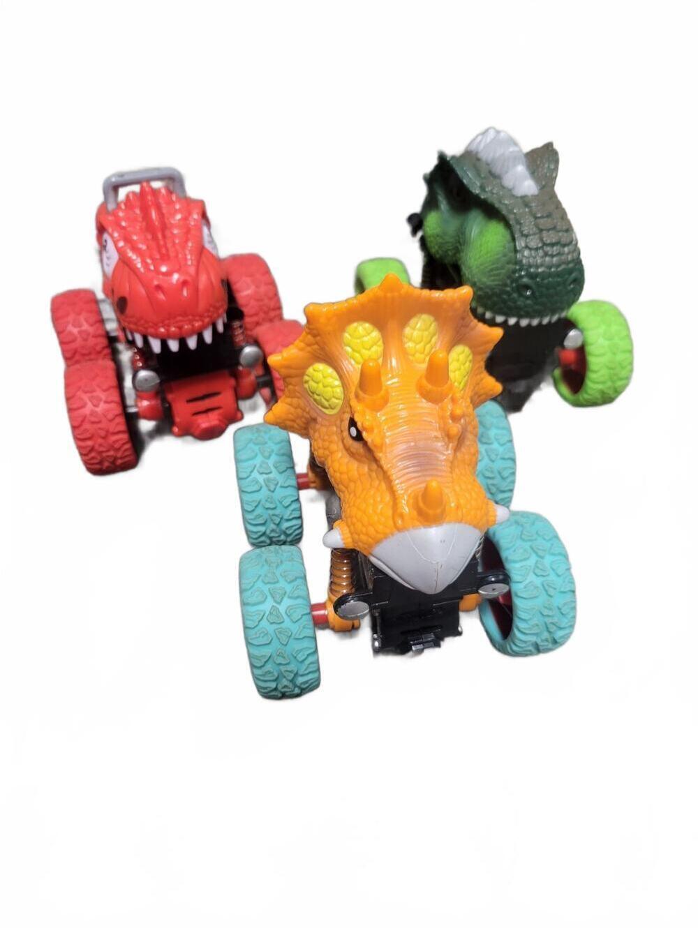 Dinosaur Pull Back Car Toys. 3 Monster Truck Pull Back Dino Cars